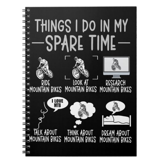 マウンおもしろいトバイク恋人MTBユーモアサイクリング ノートブック (正面)