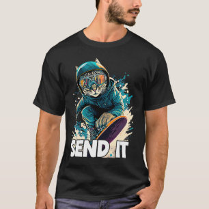 マウンクールトスキーヤー雪男性へ盤の女性キッズS Tシャツ