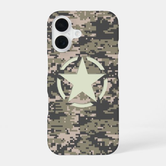 マウンテニア カモフラージュ柄の星 iPhone 16ケース (裏面)