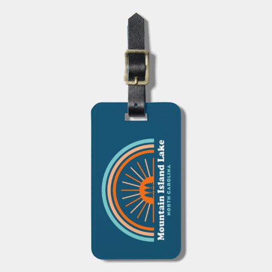 マウンテンアイランドレイクノースカロライナ虹 ラゲッジタグ (正面縦)