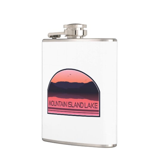 マウンテンアイランドレイクノースカロライナ赤いサンライズ フラスク (左)