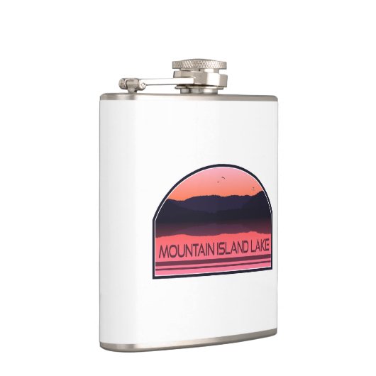 マウンテンアイランドレイクノースカロライナ赤いサンライズ フラスク (右)