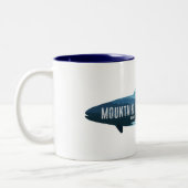 マウンテンアイランドレイクノースカロライナ魚 ツートーンマグカップ (左)