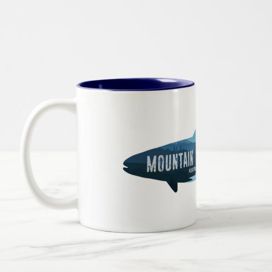 マウンテンアイランドレイクノースカロライナ魚 ツートーンマグカップ (左)