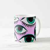 マウンテンアイ抽象芸術アイコン コーヒーマグカップ (正面右)