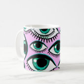 マウンテンアイ抽象芸術アイコン コーヒーマグカップ (正面左)