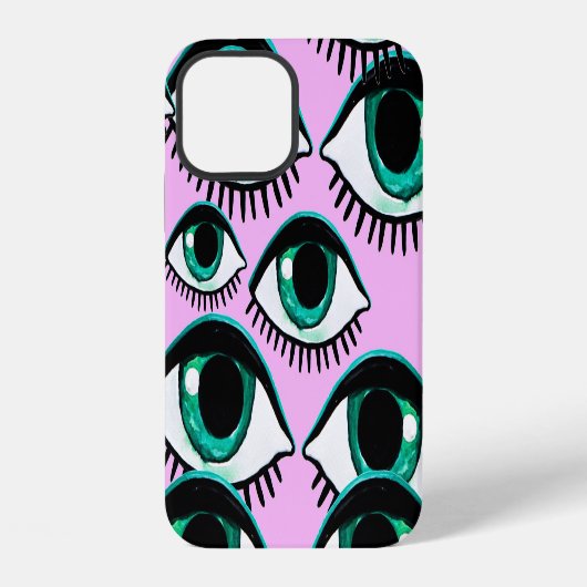マウンテンアイ抽象芸術アイコン iPhoneケース (裏面)