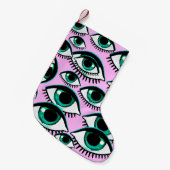 マウンテンアイ。抽象芸術アイコン  スモールクリスマスストッキング (正面 (吊り時))