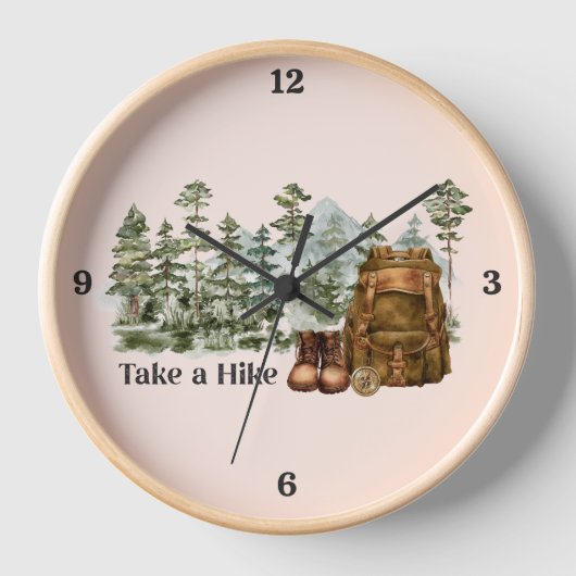マウンテンアウトドアへのハイキング自然 壁時計 (正面)