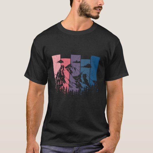 マウンテンアウトドアキャンバスディストressed tシャツ (正面)
