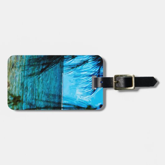 マウンテンアクロスハナレイベイカウアイ抽象芸術 ラゲッジタグ (正面横)