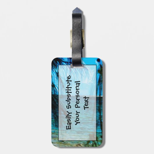 マウンテンアクロスハナレイベイカウアイ抽象芸術 ラゲッジタグ (裏面縦)