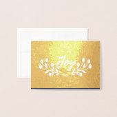 マウンテンアッシュJoyスクリプト写真ブルーネイビー金ゴールドホワイト 箔カード (封筒付き正面)