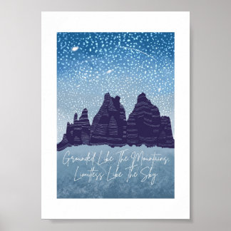 マウンテンアップフィティングカードのように接地 ポスター