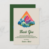 マウンテンアドベンチャーが赤ちゃんのシャワーを待つ サンキューカード (正面/裏面)