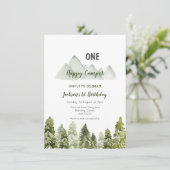 マウンテンアドベンチャーキャンパー1歳の誕生日の招待状 招待状 (スタンド正面)