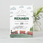 マウンテンアドベンチャースチームトレイン誕生日 招待状 (スタンド正面)