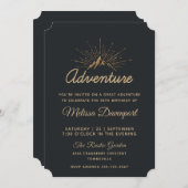 マウンテンアドベンチャータイポグラフィパーティー 招待状 (正面/裏面)