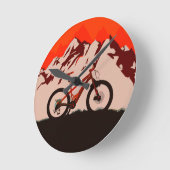 マウンテンアドベンチャーバイク ラウンド壁時計 (傾斜)
