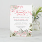 マウンテンアドベンチャーピンク薄紫ブライダルシャワー 招待状 (スタンド正面)