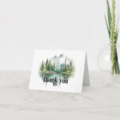マウンテンアドベンチャーフォレストグリーンリーサンキューカード サンキューカード (正面)