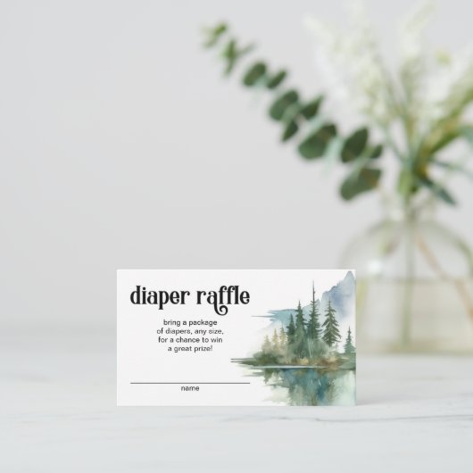 マウンテンアドベンチャーフォレスト緑おむつラッフル エンクロージャーカード (スタンド正面)