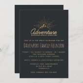 マウンテンアドベンチャー素朴ファミリー懇親会招待状 招待状 (正面/裏面)