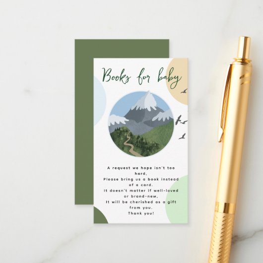 マウンテンアドベンチャー ベビーシャワーブック 赤ちゃんのために エンクロージャーカード (正面/裏面インサイチュ)