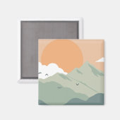 マウンテンアートマウンテントップイメージグリーンマウンテンph マグネット (正面/裏面)