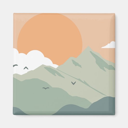 マウンテンアートマウンテントップイメージグリーンマウンテンph マグネット (正面)