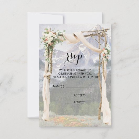 マウンテンアーボーパーク外挙式 返信カード 招待状 (正面)