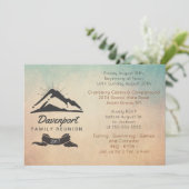 マウンテンイラストレーション素朴ファミリー懇親会招待状 招待状 (スタンド正面)