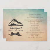 マウンテンイラストレーション素朴ファミリー懇親会招待状 招待状 (正面/裏面)