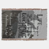 マウンテンインスピレーション引用文ライフテイクユー スローブランケット (正面)