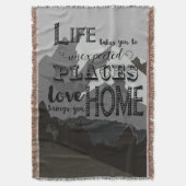 マウンテンインスピレーション引用文ライフテイクユー スローブランケット (正面縦)