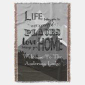 マウンテンインスピレーション引用文ライフテイク スローブランケット (正面縦)