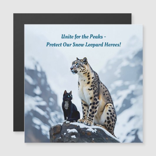 マウンテンウィスカー:フェリーニはユキヒョウに出会う マグネット招待状 (正面/裏面)