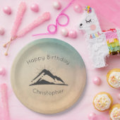 マウンテンウィズサンレイズハッピーバースデー ペーパープレート (パーティー)