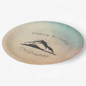 マウンテンウィズサンレイズハッピーバースデー ペーパープレート (アングル)