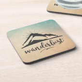 マウンテンウィズサンレイズ&ワンダーラストタイポグラフィ コースター (左側)