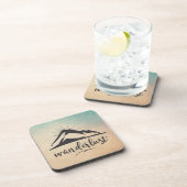 マウンテンウィズサンレイズ&ワンダーラストタイポグラフィ コースター (右側)