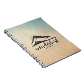 マウンテンウィズサンレイズ&ワンダーラストタイポグラフィ ノートブック (右側)