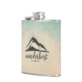 マウンテンウィズサンレイズ&ワンダーラストタイポグラフィ フラスク (左)