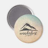 マウンテンウィズサンレイズ&ワンダーラストタイポグラフィ マグネット (正面/裏面)