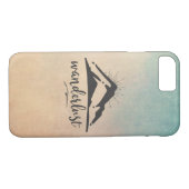 マウンテンウィズサンレイズ – ワンダーラストタイポグラフィ Case-Mate iPhoneケース (裏面(横))