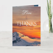マウンテンウィンターウェディングフォトサンキューカード サンキューカード (正面)