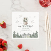 マウンテンウィンターオネダーランド1st誕生日パーティー スタンダードカクテルナプキン (インサイチュ)