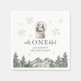 マウンテンウィンターオネダーランド1st誕生日パーティー スタンダードカクテルナプキン