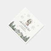 マウンテンウィンターオネダーランド1st誕生日パーティー スタンダードカクテルナプキン (角)