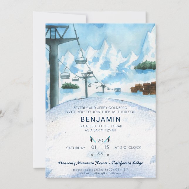 マウンテンウィンタースキーバー（ユダヤ教の）バル・ミツバー (正面)